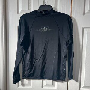 Aqua Lung Men M Beach Sun Surf Shirt UPF 50 Long Sleeve Rash Guard Nylon Spandex